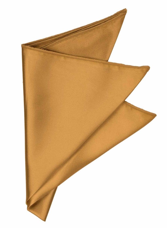 tiemart Antique Gold Solid Color Pocket Square for Adult Men - Image 3